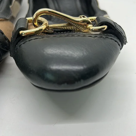 Burberry Authentic Classic Pattern Ballet Slip On Slipper Shoes **Sz 39.5/9.5** - Picture 7 of 10